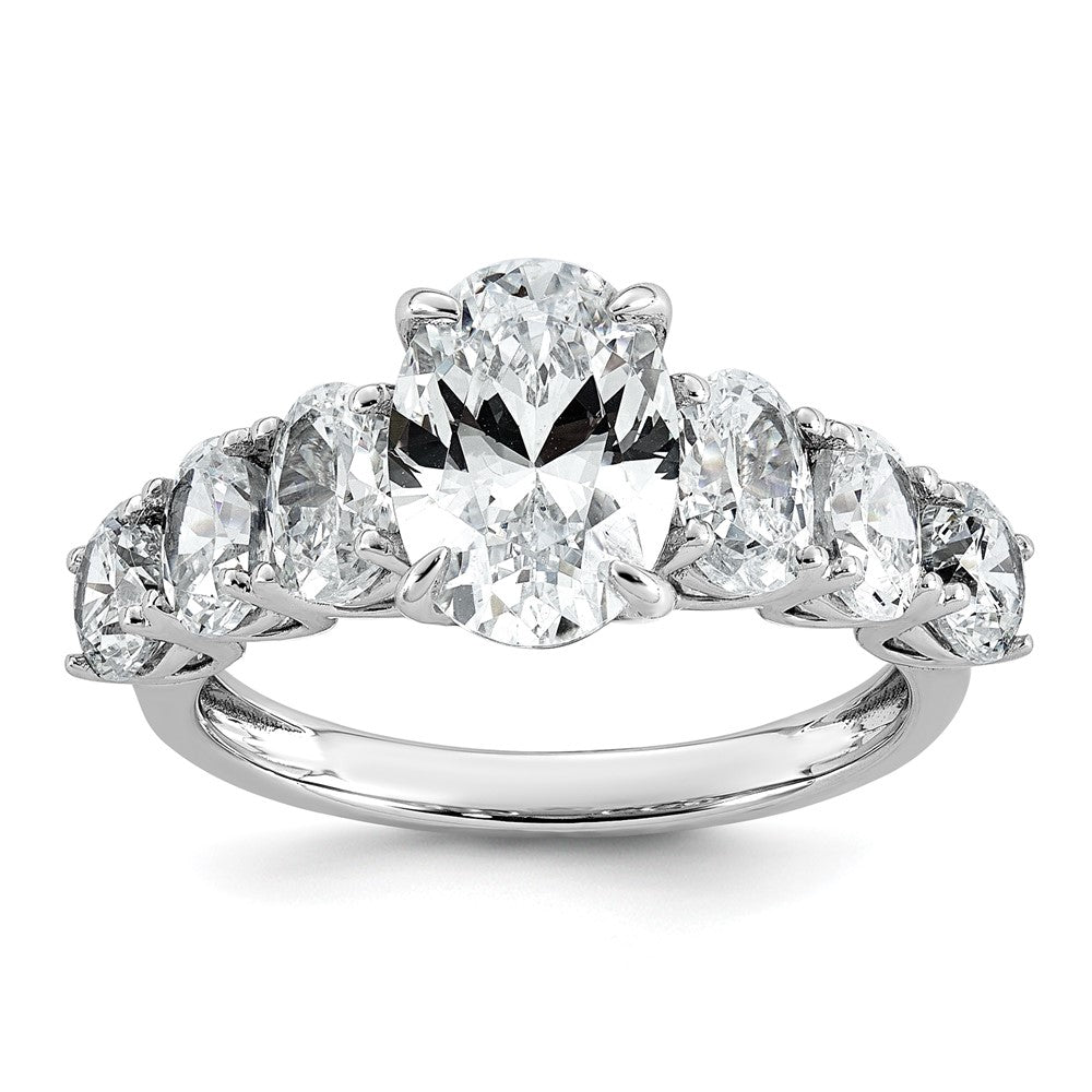 14kw 3 7/8ct Certified Lab Grown Diamond VS+ F+ Oval Comp Eng Ring